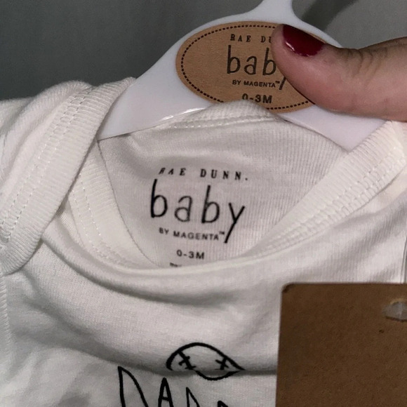 NWT Rae Dunn baby "Daddy's MVP" baseball onesie pants & hat set size 0-3 months - Picture 2 of 2